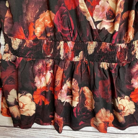 NWOT Kate & Mallory Baby Doll Blouse Size XL Floral Pink BOHO Feminine Fairy - Picture 3 of 10